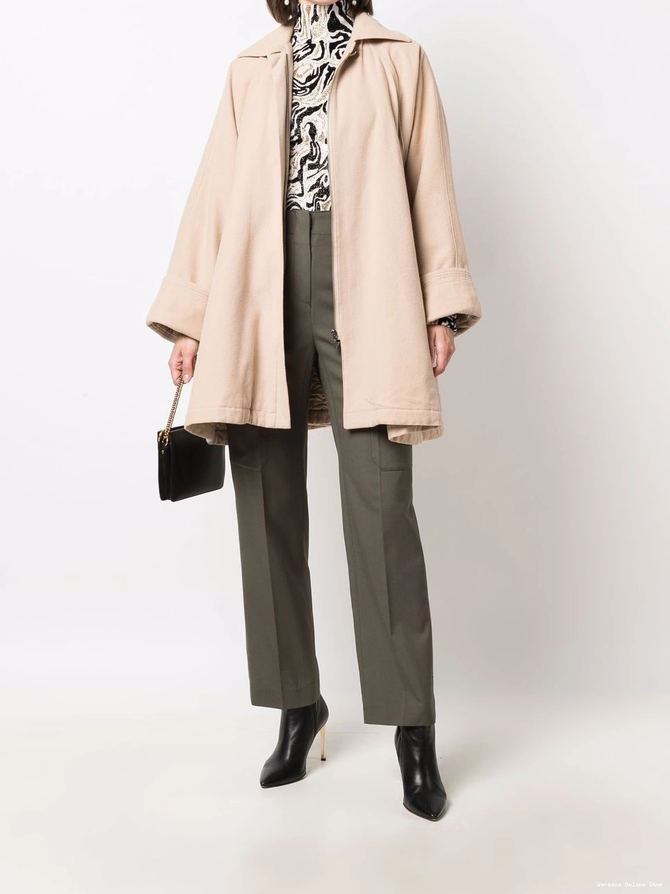 Affordable Women Versace 1980s coat zip-up flared 0629